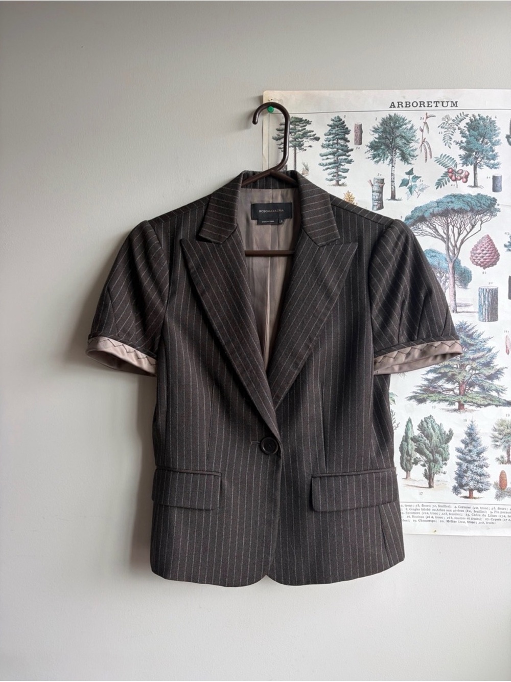 BCBG Maxazria Pinstripe Short Sleeve Blazer Small